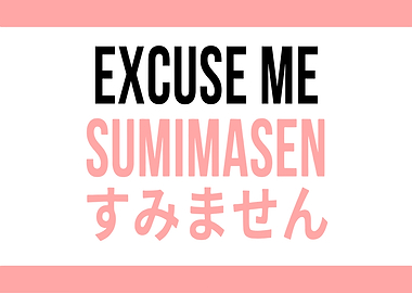 Excuse Me Sumimasen Text Art