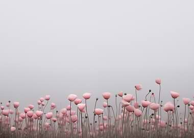 Pink Flowers Botanical Art