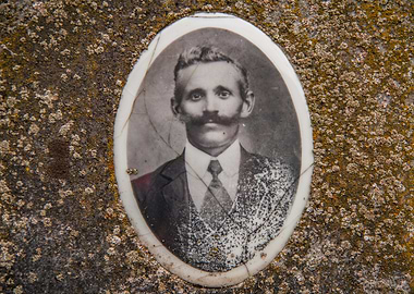 Vintage Portrait on Tombstone