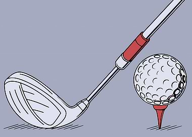 Golf Club and Ball Illustration