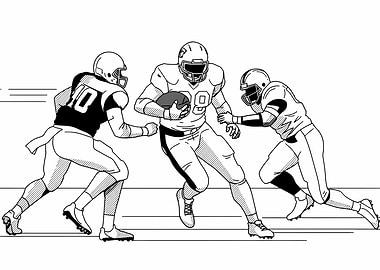 American Football Players in Action