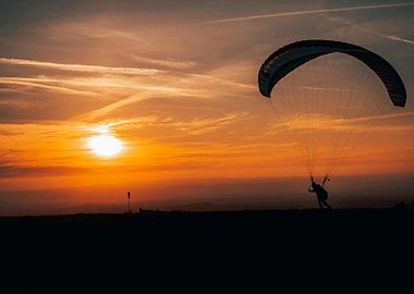 Paragliding at Sunset