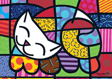 Colorful Abstract Cat Art