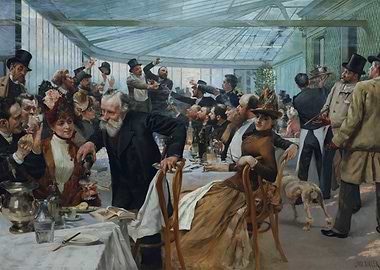The Stock Exchange, Jean Beraud painting