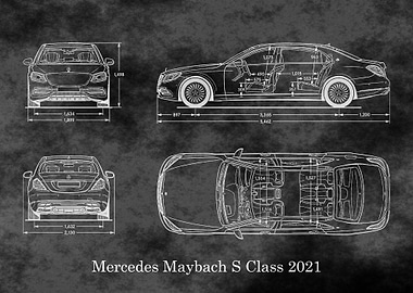 Mercedes Maybach S Class 2021 Blueprint