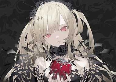 Anime Girl with Red Apple