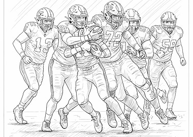 American Football Players Sketch