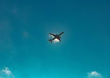Airplane in Blue Sky