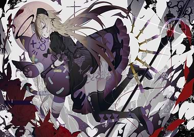 Anime Girl with Stuffed Toy and Syringes