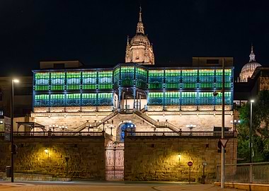 Illuminated Building at Night