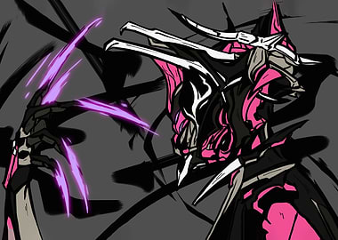 Abstract Pink and Black Character Illustration