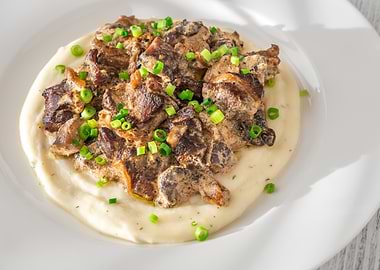 Beef Stroganoff with Mashed Potatoes