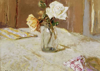Roses in a Glass Vase Painting
