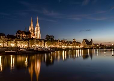 Regensburg, Germany at Night