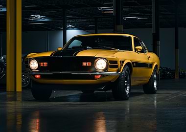 Yellow and Black Classic Car