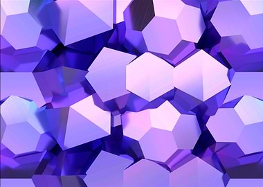 Abstract Purple Hexagonal Crystal Formation