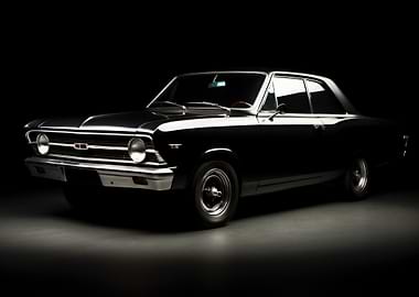Classic Black Car Studio Shot