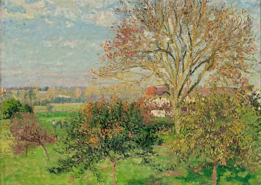 Impressionist Landscape with Trees and Sky