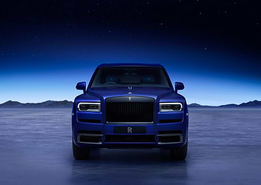 Blue Rolls Royce Cullinan Front View
