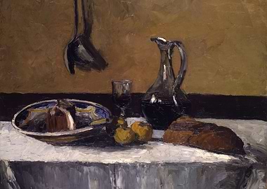 Still Life with Wine and Bread