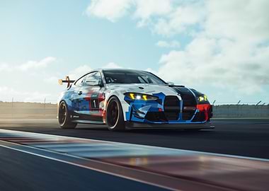 BMW M4 GT4 Race Car on Track