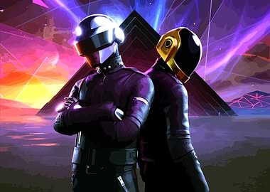 Daft Punk Retro Art