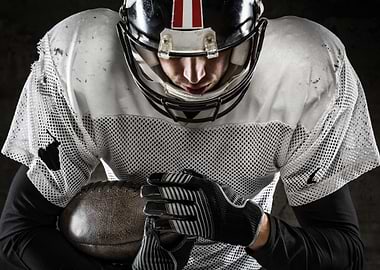 american football player with ball