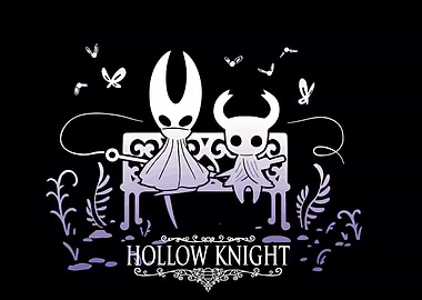 Hollow Knight characters on a bench