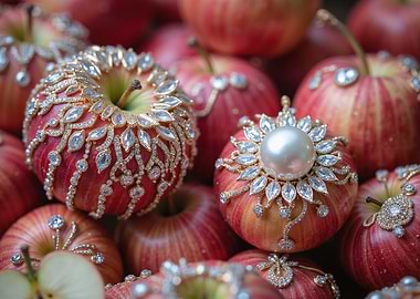 Jeweled Apples: Luxury Fruit Still Life
