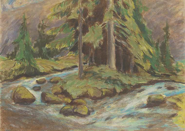 Forest Stream Painting