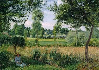 Resting in a Field Painting