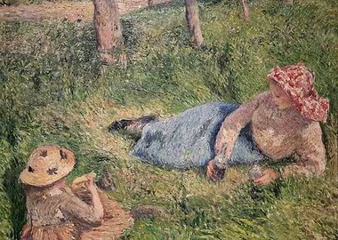 Impressionist painting of women in field