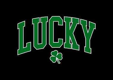Lucky Green Shamrock Graphic on Black