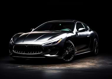 Sleek Black Maserati GranTurismo Studio Shot