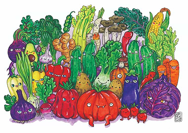 Cartoon Vegetables Illustration