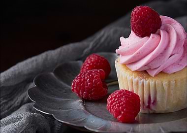 Raspberry Cupcake with Pink Frosting