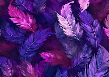 Purple and Pink Feather Abstract