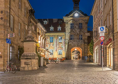 Bamberg, Germany: Old Town Hall at Night