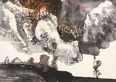 Village under the cliff