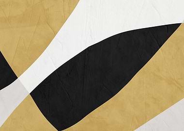 Abstract Black, White, and Gold Shapes