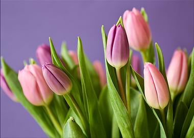 Pink and Purple Tulips
