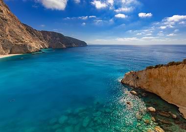 Turquoise Sea and Rocky Coastline, Porto Katsiki