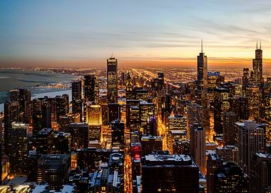 Chicago Skyline at Dusk