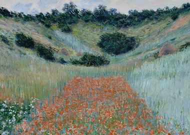 Impressionist Poppy Field Landscape Painting