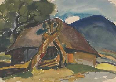 Watercolor painting of a Cottage