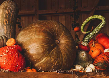 Autumn Harvest: Still Life With Pumpkins