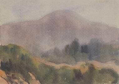 Watercolor Mountain Landscape