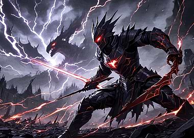 Dark Knight Dragon Battle Scene