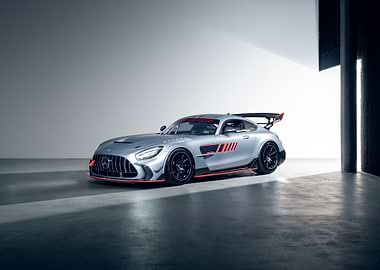 silver mercedes-amg gt race car
