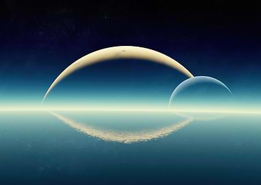Planets Reflecting on Water Surface